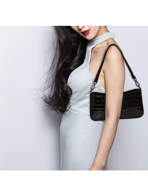 Lady Jiaying Leather Shoulder Handbag for Women with Removable Strap Clutch Purse Evening Bag