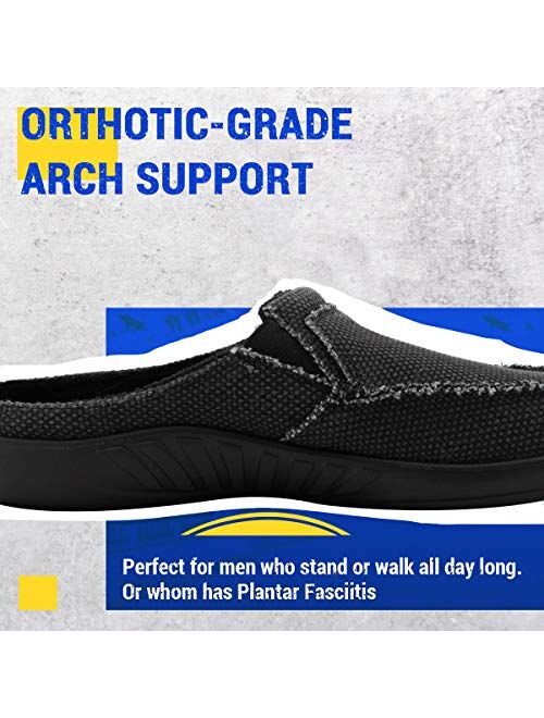 Hengni Men's Plantar Fasciitis & Orthotic Slippers with Arch Support Flat Feet Pain Relief