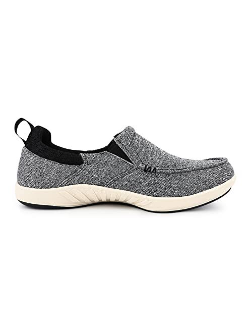 Gecko Man Men's Slippers with Arch Support, Elastic Fabric Slip-On Shoes, Non-Slip Rubber Sole Slippers