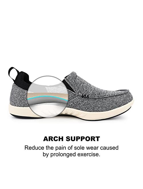 Gecko Man Men's Slippers with Arch Support, Elastic Fabric Slip-On Shoes, Non-Slip Rubber Sole Slippers