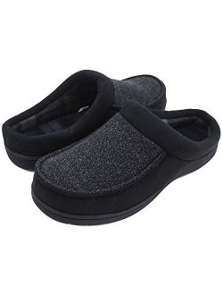 Walkfun Men's Memory Foam Arch Support Moccasin Slippers Slip-On Clog Shoes Indoor Outdoor