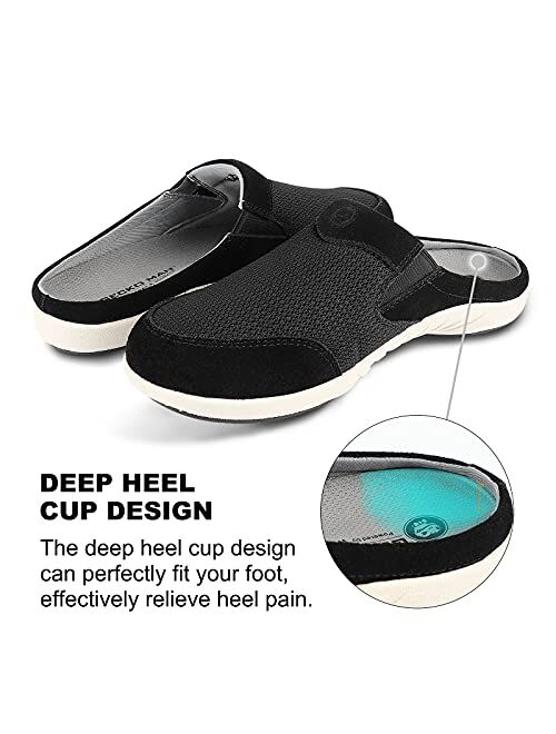GECKO MAN Men's Slippers with Arch Support, House Slippers for Walking, Non-Slip Men's Net Slide Slippers