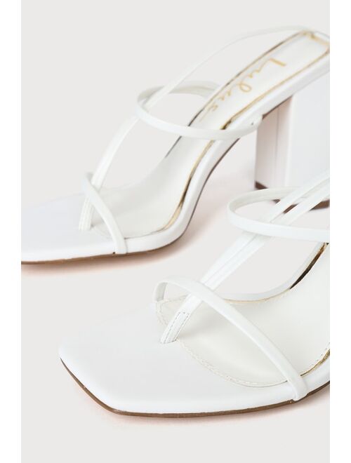 Lulus Nani White Lace-Up Valentine High Heel Sandals