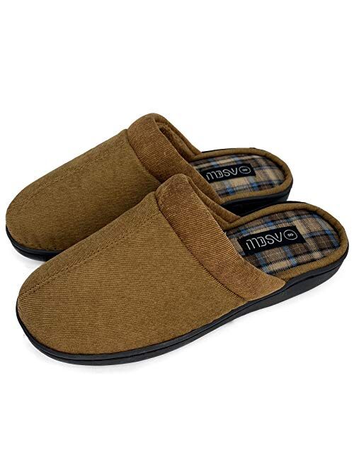 ASELU Mens House Slippers Memory Foam Cozy Indoor Home Shoes Winter Bedroom Scuff Slipper With Arch Support