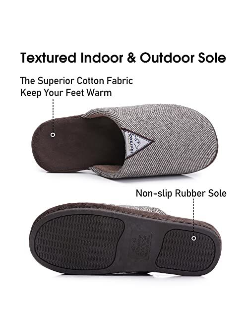 CORIFEI Comfy Slippers for Men, Closed House Shoes with Arch Support