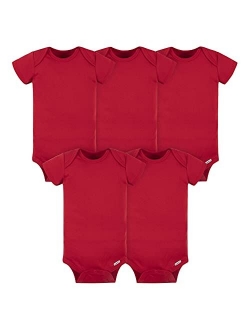 Gerber baby-boys 5-pack Solid Onesies Bodysuits