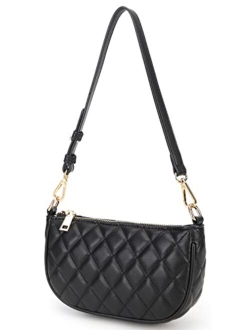 Lola Mae Classic Clutch Shoulder Purse Underarm small Handbag for Women Simple Chain Strap Crossbody Bag with Zipper Closure