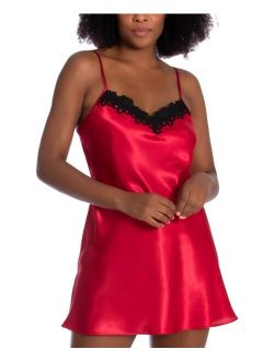 Linea Donatella Dreamer Lace-Trim Satin Valentine Chemise Nightgown