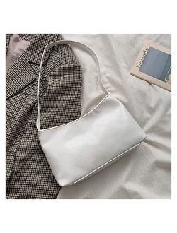 TIANBEIL Women's Bag PU Leather Shoulder Bag Simple Solid Color Lady Handbag Designer Armpit Bag Girls Shopping Purse (Color : A)