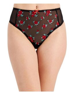 Rose Embellished Valentine High Waist Thong, Created for Macy's