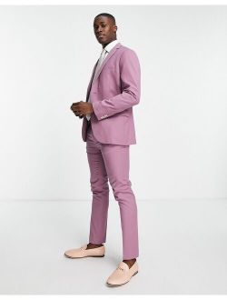 valentine skinny suit jacket in purple