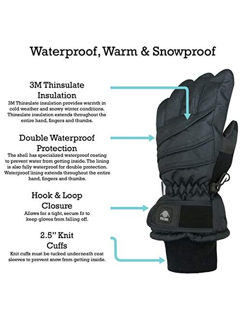 N'Ice Caps Kids Thinsulate Waterproof Warm Winter Snow Ski Gloves