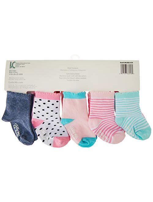 Little Me 20-Pack Newborn Baby Infant & Toddler Girls Socks, 0-12/12-24 Months, Assorted Size Pack