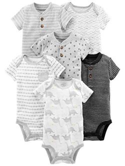 Toddler and Baby Boys' Short-Sleeve Bodysuit, Pack of 6