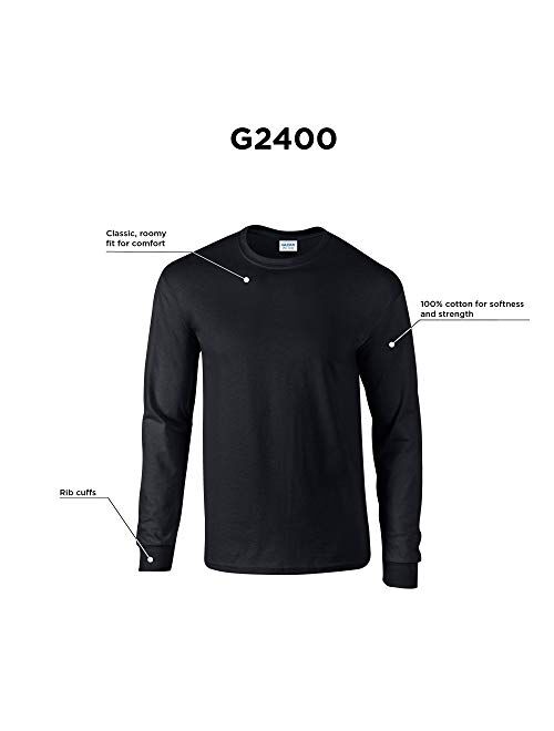 Gildan Men's Ultra Cotton Long Sleeve T-Shirt, Style G2400, Multipack