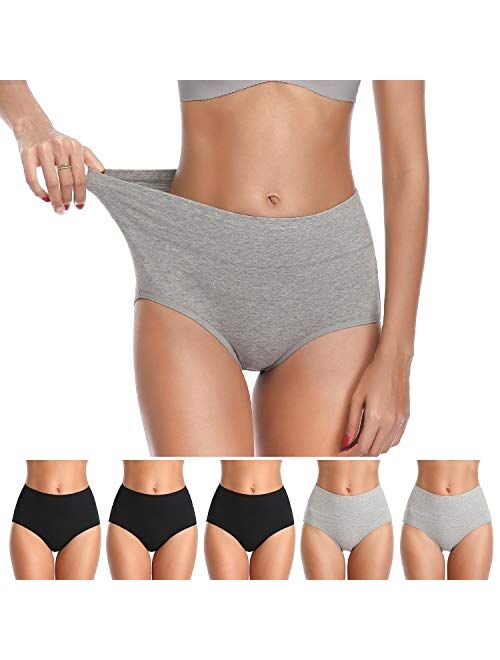 Asimoon Womens Underwear, Cotton Underwear No Muffin Top Full Briefs Soft Stretch Breathable Ladies Panties for Women
