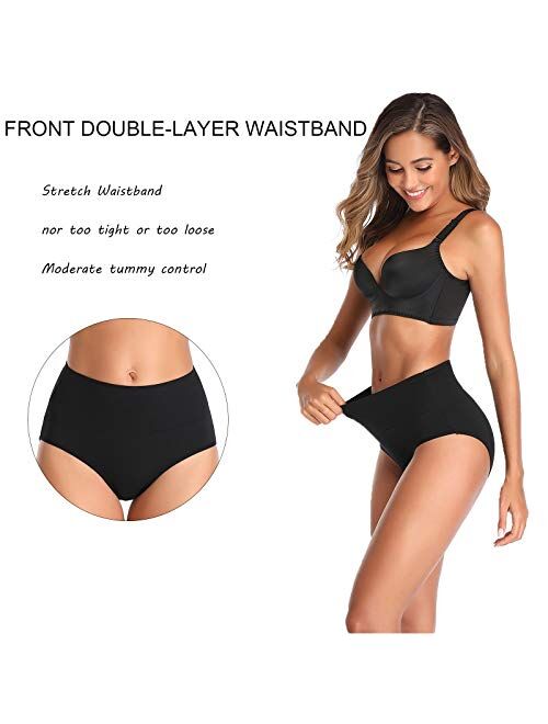 Asimoon Womens Underwear, Cotton Underwear No Muffin Top Full Briefs Soft Stretch Breathable Ladies Panties for Women