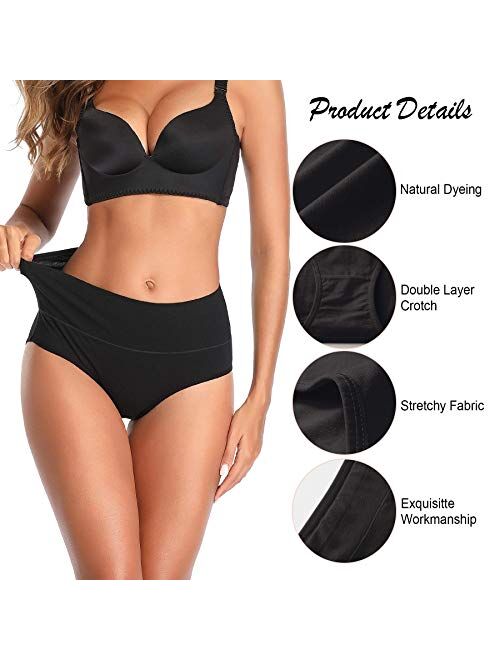 Asimoon Womens Underwear, Cotton Underwear No Muffin Top Full Briefs Soft Stretch Breathable Ladies Panties for Women
