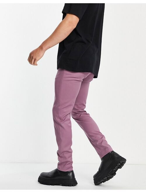 Topman valentine skinny suit pants in purple