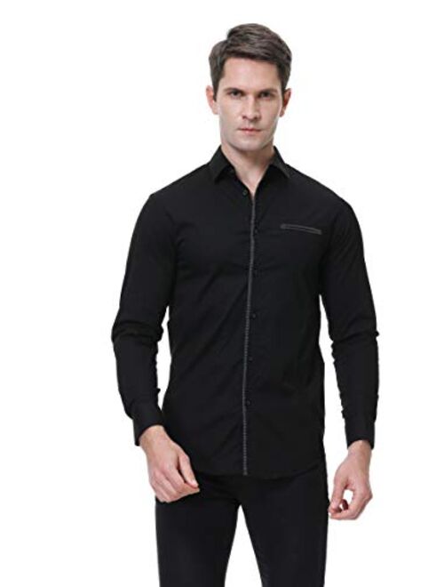 SAMERM Valentine Mens Dress Shirt Regular Fit Long Sleeve Button Down Shirts for Men(S-2XL)