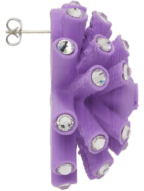Roussey SSENSE Exclusive Purple 3D-Printed Date Earrings