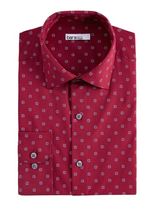 Bar III Valentine Men's Slim-Fit Medallion-Print Dress Shirt, Created for Macy's
