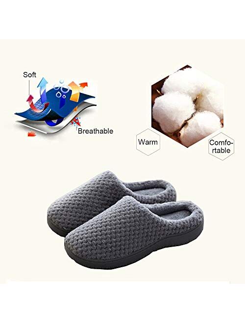 Ofoice Men's & Women's Memory Foam Slippers, Arch Support Fluffy Slippers for Winter