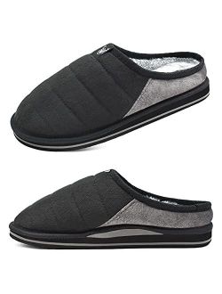 KuaiLu Mens Supportive Slippers Cozy Slip On Memory Foam House Scuff Slippers with Arch Support