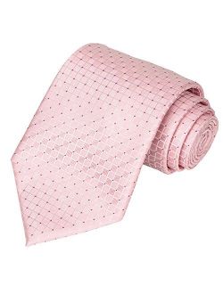 KissTies Mens Necktie Solid Color Checkered Ties For Men