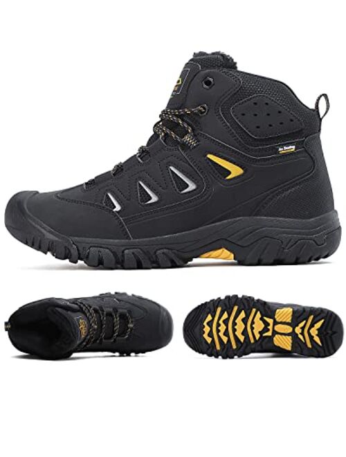 AX BOXING Men's Snow Boots Winter Boots Warm Lace-up Non Slip Hiking Shoes For Outdoor Walking