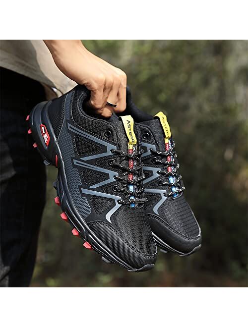 AX BOXING Men's Trail Running Shoes Anti-Skid Hiking Shoes Breathable Road Running Footwear Walking Athletic Sneakers