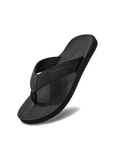 Flip Flops Mens Thong Sandals Leather Casual Comfort Flat Slides Slippers