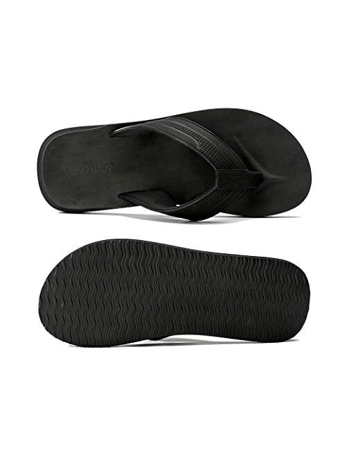 AX BOXING Flip Flops Mens Thong Sandals Leather Casual Comfort Flat Slides Slippers