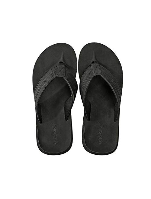 AX BOXING Flip Flops Mens Thong Sandals Leather Casual Comfort Flat Slides Slippers
