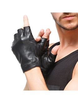 Nappaglo Men Lambskin Winter Warm Driving Leather Gloves/Pure Cashmere Lining