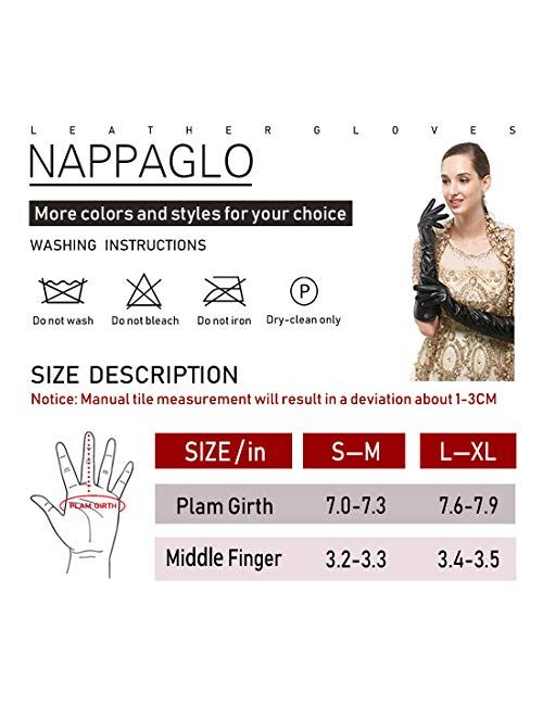 Nappaglo Women's Nappa Leather & Lace Unlined Gloves Bow Decoration Summer Short for Wedding Prom Banquet Party Driving
