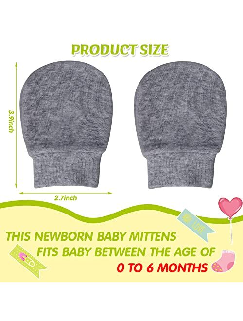 Geyoga 6 Pairs Newborn Baby Mittens Infant Toddler Gloves No Scratch Mittens Cotton Gloves for 0-6 Months Baby Boys Girls