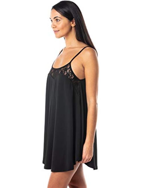Satini Lingerie Nightgown Lace Chemise Camisole Slip Sleepwear Nightwear