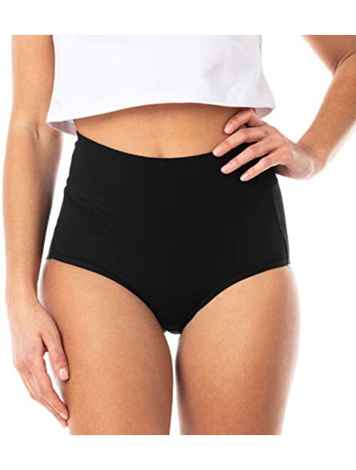 Satini High Waist Cotton Full Coverage Soft Seamless Breathable Comfort Panties Briefs Underwear