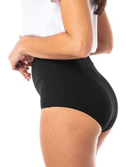 Satini High Waist Cotton Full Coverage Soft Seamless Breathable Comfort Panties Briefs Underwear