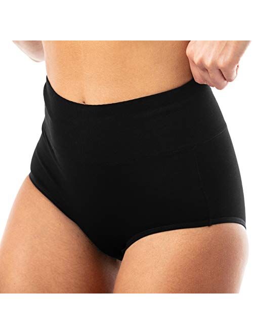 Satini High Waist Cotton Full Coverage Soft Seamless Breathable Comfort Panties Briefs Underwear