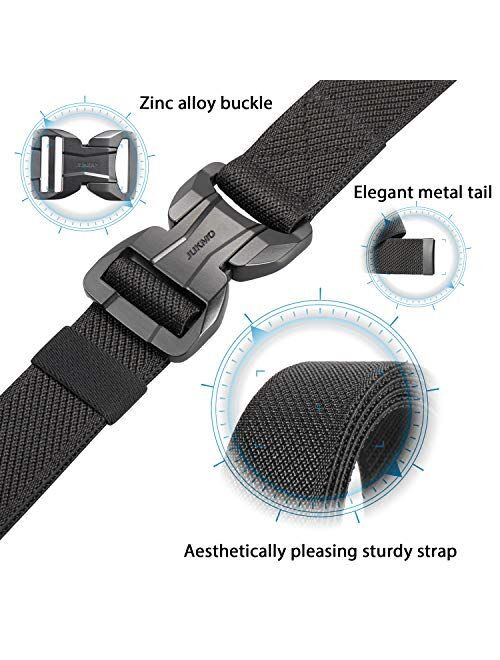 JUKMO Magnetic Tactical Belt, Military Gun Rigger 1.5” Nylon Web Work Belt with Heavy Duty Quick Release Buckle