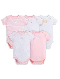 Burt's Bees Baby Unisex Baby Bodysuits, 5-Pack Short & Long Sleeve One-Pieces, 100% Organic Cotton