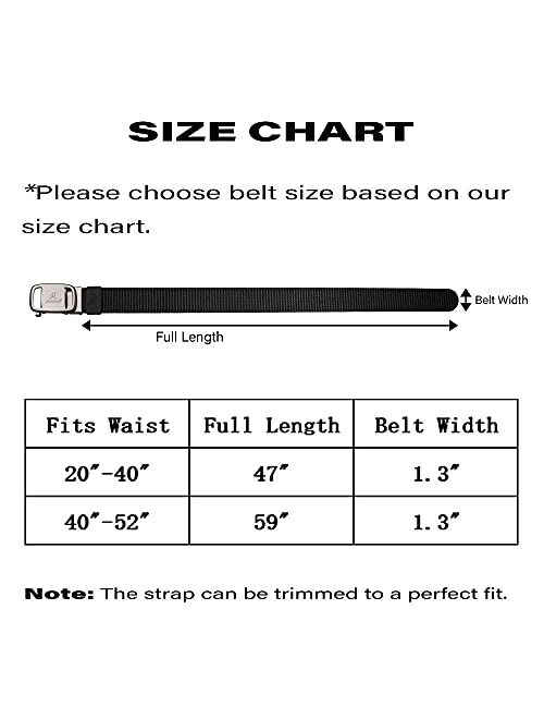JUKMO Ratchet Belt for Men, Nylon Web Tactical Gun Belt with Automatic Slide Buckle