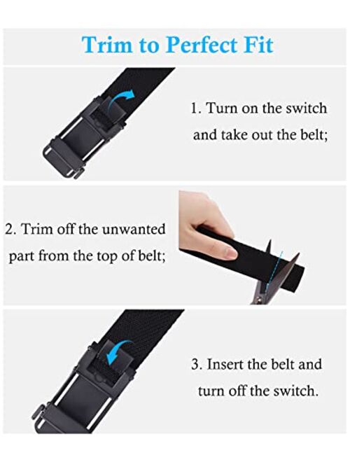 JUKMO Stretch Ratchet Belt , Nylon Web Elastic Golf Belt with Automatic Slide Buckle