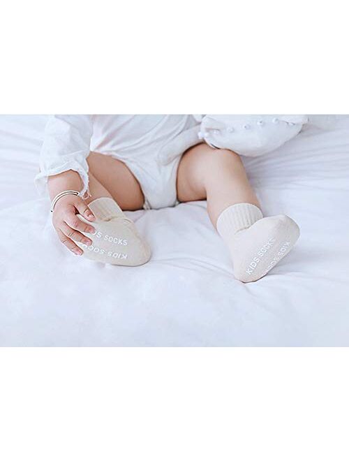 Baby Boy Combed Cotton Socks QandSweet Toddler Ankle Sock Non-Skid for Newborn Infant Childrens