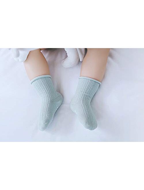 Baby Boy Combed Cotton Socks QandSweet Toddler Ankle Sock Non-Skid for Newborn Infant Childrens