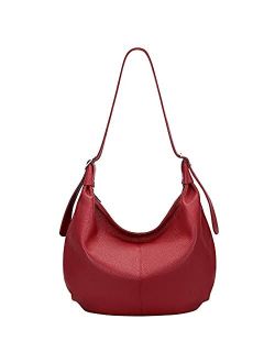 Genuine Leather Hobo Handbags for Women Soft Leather Shoulder Bag Large