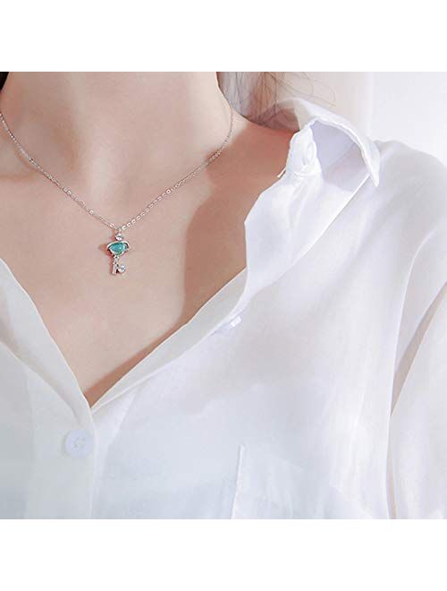 ANAZOZ 925 Sterling Silver Necklace for Women, Cubic Zircnia Planet Pendant Necklaces