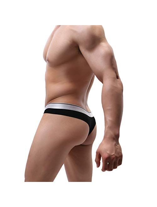 MuscleMate Hot Men's Thong Underwear, Men's Butt-Flaunting Thong G-String Underwear, No Visible Lines.